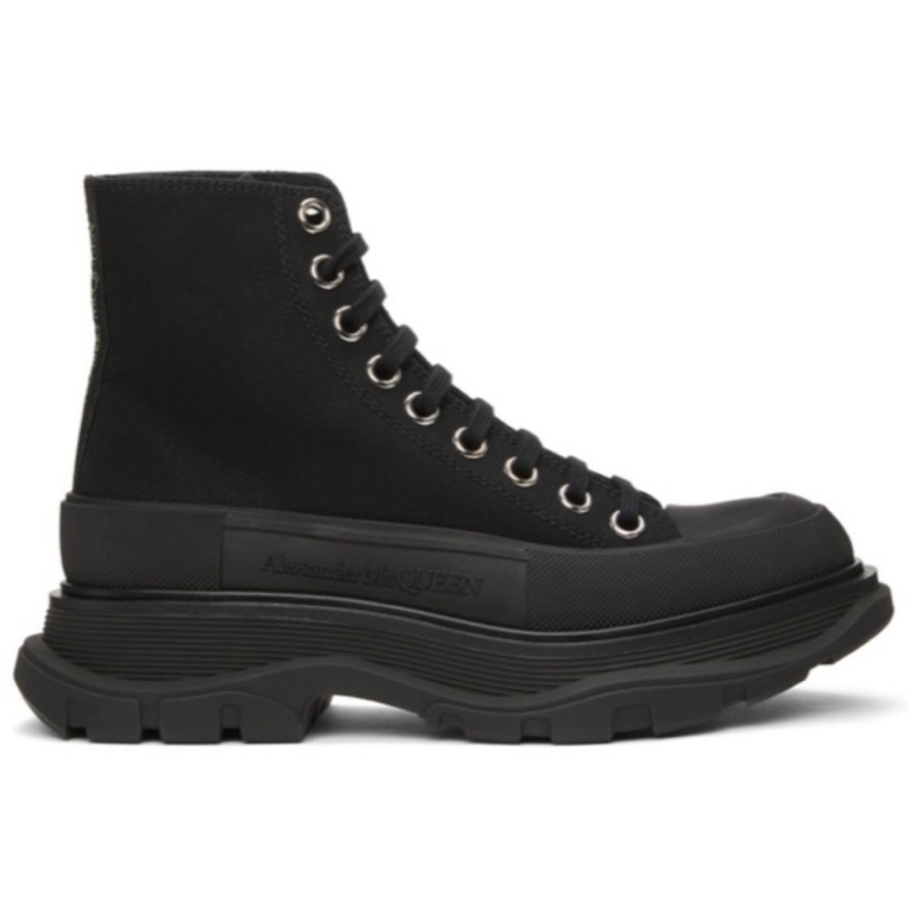 Alexander McQueen Women’s black Tread Slick high top sneakers Size 8